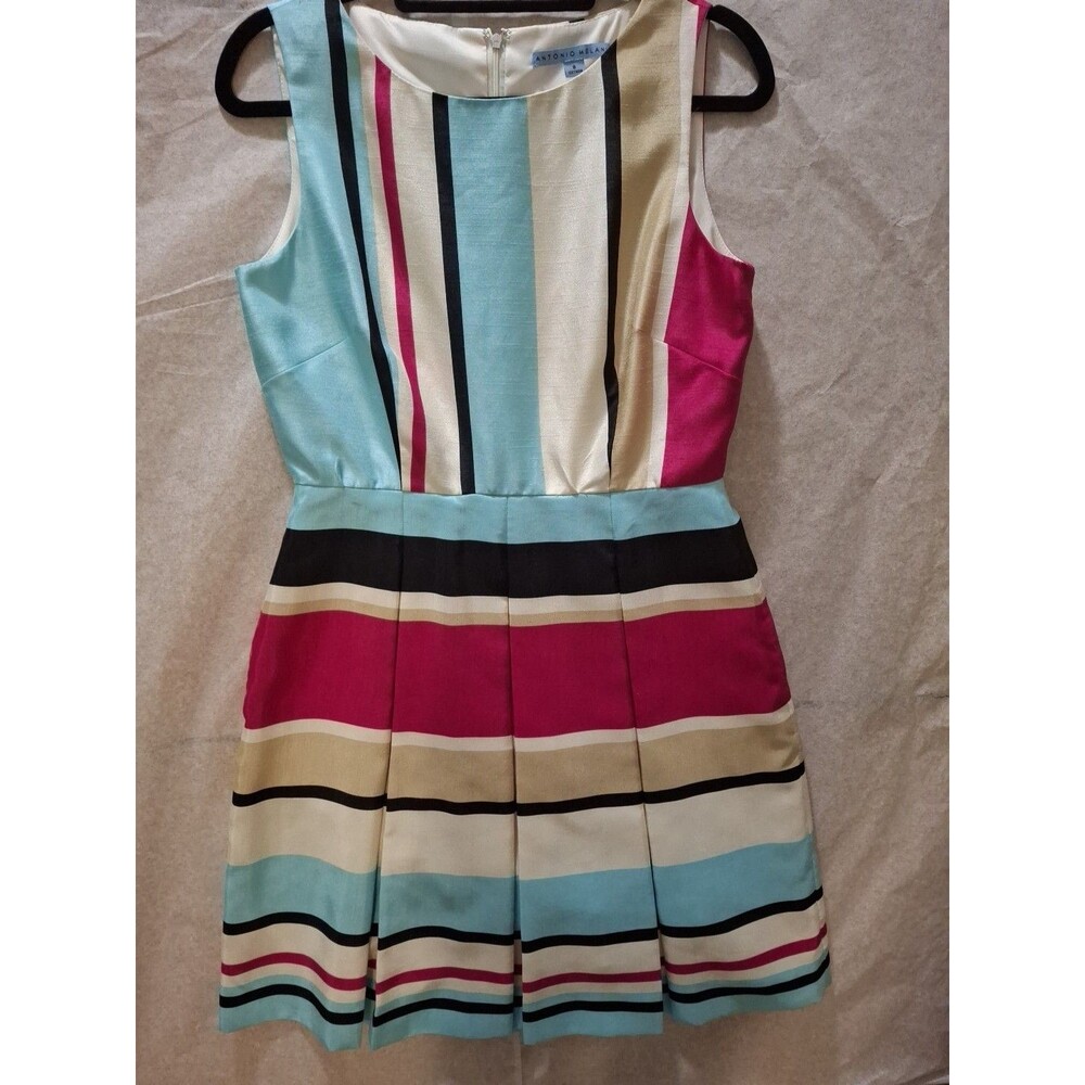 ANTONIO MELANI Fit & Flare Women's Sleveless A -Line Colorful Dress Size 8